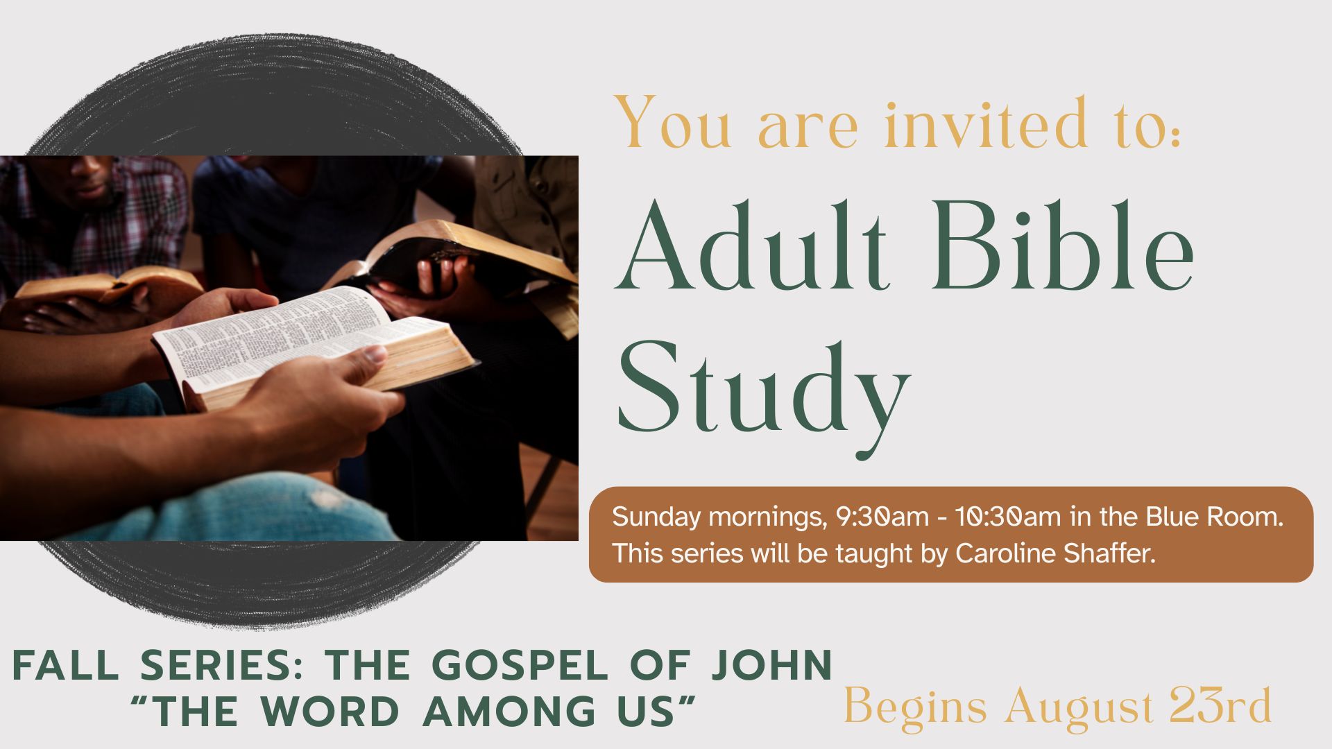 Adult Bible Study – Fall 2026